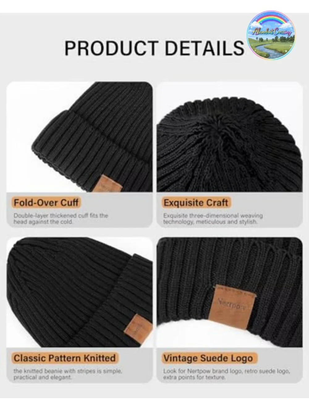 Fleece Lined Beanie Hat 3 Pack Warm Thermal Knit Skull Cap Winter